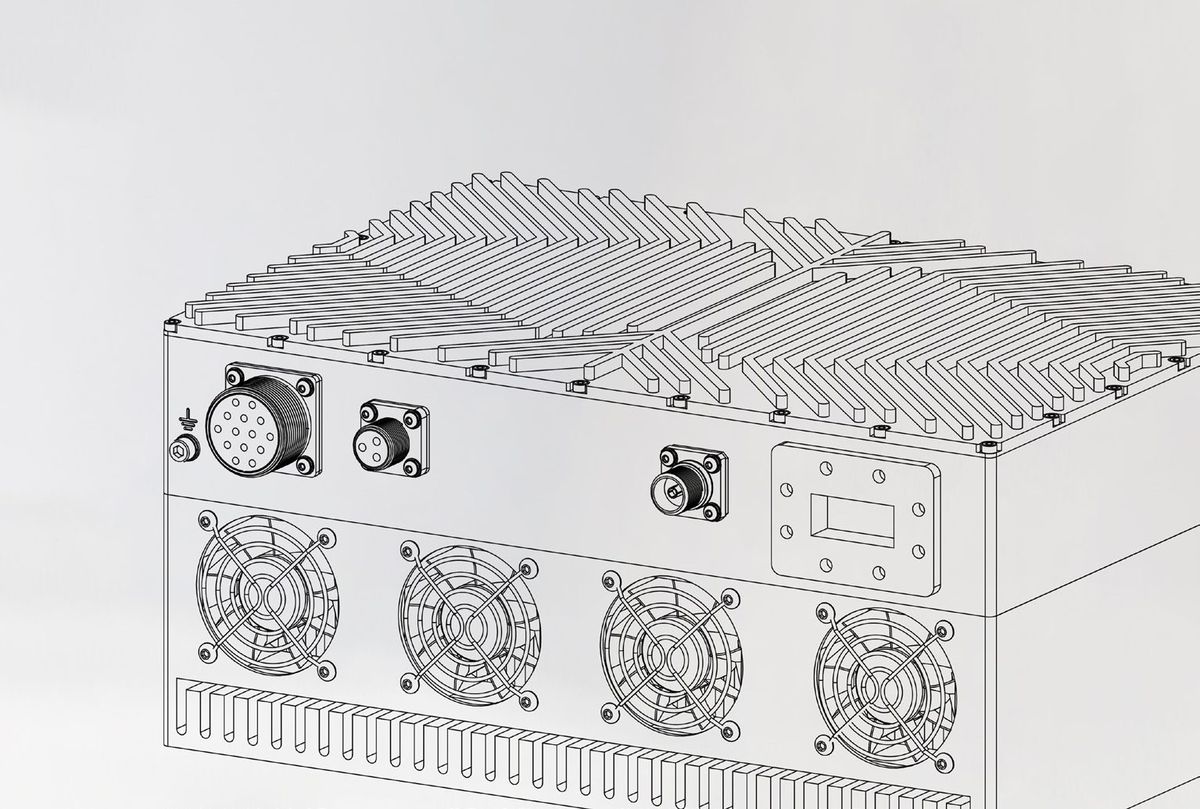 TESART high-power amplifier outline drawing
