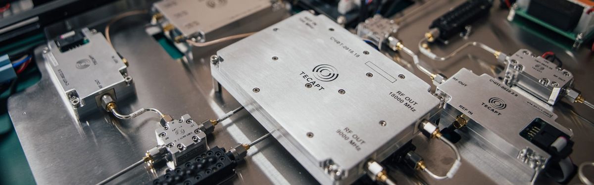 RF and IF modules used in a TESART in-orbit test system rack