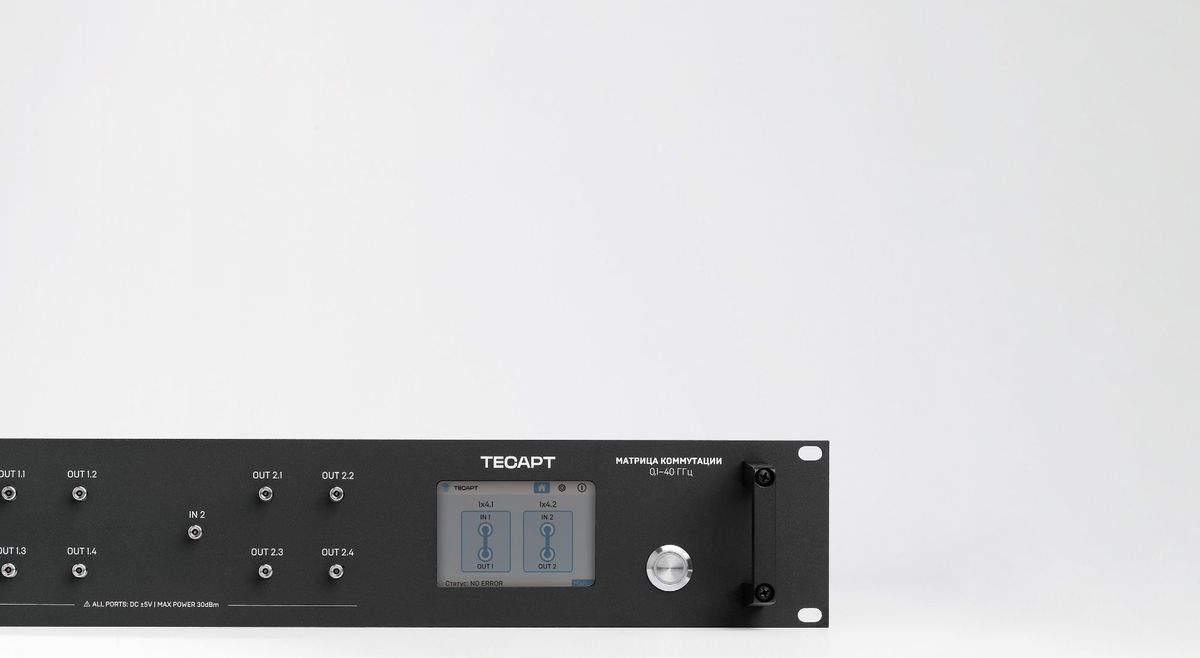 TESART electromechanical microwave switch matrix, rack front panel